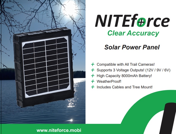 Solar Power Panel 8000mAh  NITEforce - NITEforce Webshop